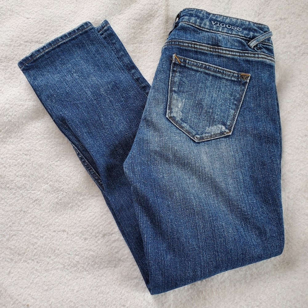 Vigoss The Jagger Distressed Boyfriend Jeans, Waist 24/Length 26